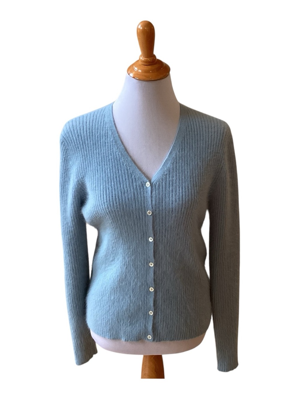 Ralph Lauren Light Blue Angora Wool Cardigan Misses size L